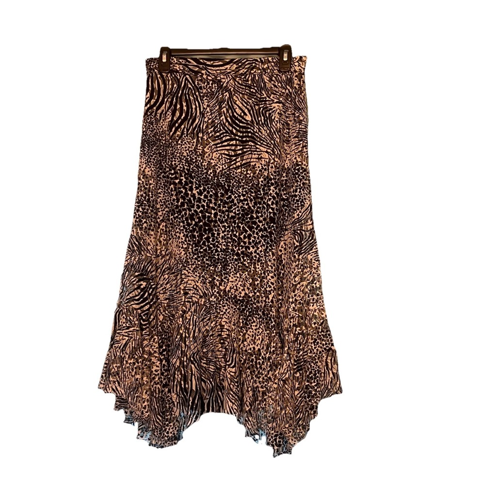 Zebra Print Midi Skirt Sz Med Stretch Mesh Lined Whimsigoth Festival Dark Fairy